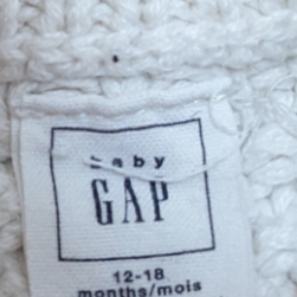 12-18 Months Baby Gap Cream Cable Knit and Denim Dress - Picture 4 of 4
